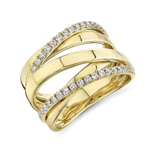 14k gelbgold diamant brücke - 14k,