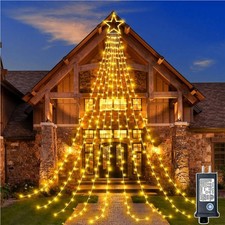 3.5m350LED Lichterkette Weihnachtsbaum Beleuchtung Wasserfall Licht In/Außen-