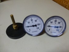 3 x AFRISO Thermometer Heizung 0 - 120 Grad  Tauchhülse Heizungsthermometer
