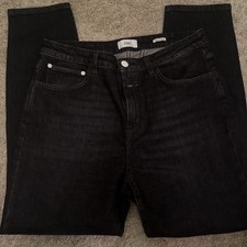 Closed Baker High Damen Jeans Schwarz Gr32 98% Bw Baumwolle