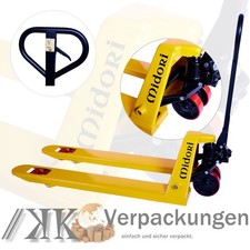 MIDORI Handhubwagen Hubwagen Gabelhubwagen Palettenwagen PU Tandem Hartgummi NEU