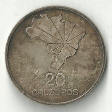Brasilien 20 Cruzeiros Silber