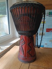 Djembe Trommel handgeschnitzt vollholz neuwertig mit Tragetasche 31 cm H 59 cm