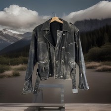 Lederjacke Herren M von 1980 Old School Vintage Gebraucht, sehr Guter Zustand