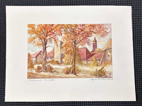 Einbeck bäckerwall aquarell - bäckerwall,