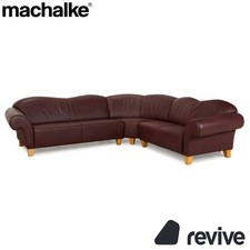 Machalke Leder Ecksofa Braun Rot Sofa Couch