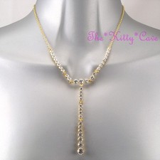 Deko Vintage Hollywood Prominente Glamour 14k Gold Halskette M / Swarovski