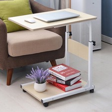 2 Ebenen Pflegetisch Beistelltisch Couchtisch Sofatisch mit Rollen Mobiler