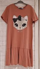 SÜSSES MÄDCHEN KLEID GRÖSSE 122/128 H&M KATZE 