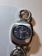 Provita Automatic Damen Armbanduhr 21 Jewels Incolbloc Blau Vintage 70er