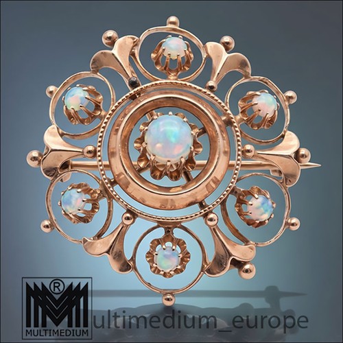Jugendstil brosche 333 - brosche, rotgold