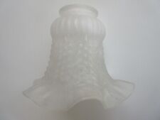 ஐ Lampenschirm aus Glas ஐ   Glockenform * Wellenrand * Milchglas * alt antik