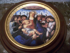 Bradex Porzellan Sammelteller Madonna con otto angeli m.Holzrahmen ca.26 cm,