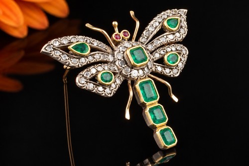 Antike brosche libelle gold - antike,