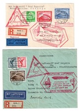 Deutsches Reich: Chicagofahrt einwandfrei auf zwei Zeppelin-Briefen