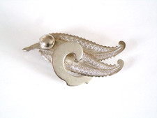 Brosche Abstrakt Art Deco Vogel 11,6 g/5,9 x 3,0 cm