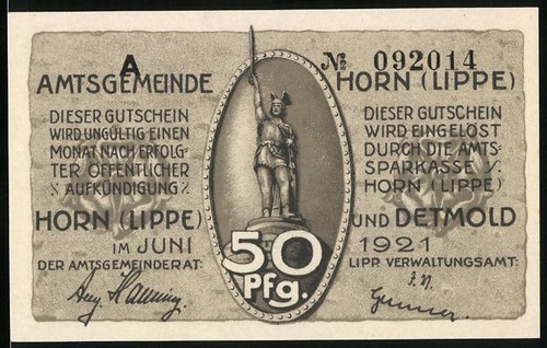 Notgeld horn lippe - notgeld,