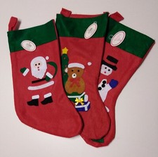 Nikolausstrumpf Groß 3er Set Weihnachtssocke Nikolausstiefel Kaminstrumpf