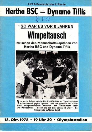 Uefa pokal hertha bsc - 18.10.78,