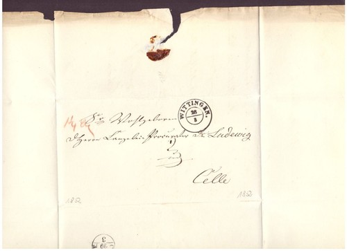 Vorphilatelie brief wittingen - vorphilatelie,