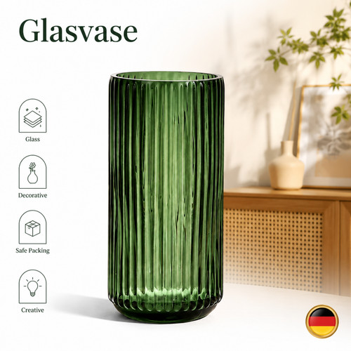 Blumenvase glas grün - blumenvase,