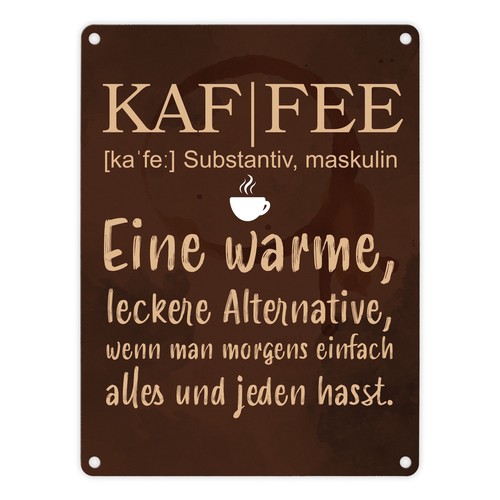 Kaffee metallschild mit - -,