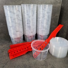 75 Farbmischbecher 750ml + 25 Deckel + 10 Rührstäbe Lackmischbecher Autolack 