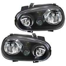 Depo Scheinwerfer Klarglas Set für VW Golf 4 IV Bj. 1997-2003 Schwarz mit NSW