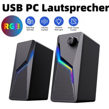 PC Computer Soundbar USB RGB Lautsprecher Stereo Subwoofer Musikbox Soundbox