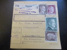 #1533 Paketkarte aus KIRCHBERG nach Zschornewitz