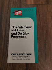 Original Preisliste 1987 Fritzmeier Verdecke Deutz Fendt Case John Deere u.a.