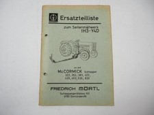 Mc Cormick 323 bis 633 Mörtl Seitenmähwerk IH3 Y4D Ersatzteilliste 1975