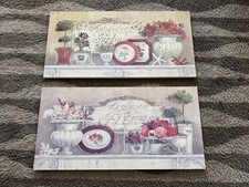 Set aus 2 stilvollen Wandbildern auf Holzplatte – je 80 × 40 cm