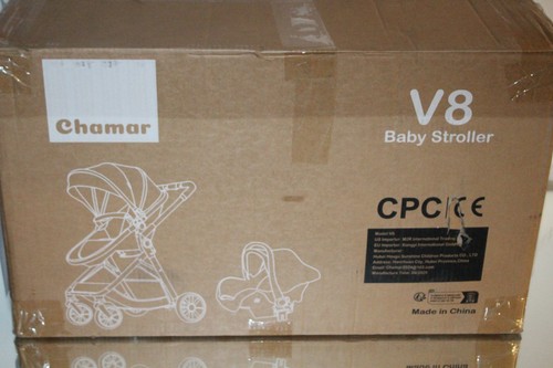 Chamar baby stroller khaki - v8,