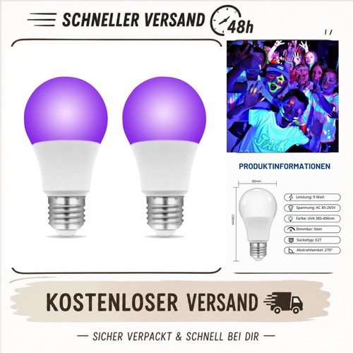 Led schwarzlicht e27 w - uv,