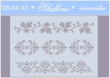 Schablone-Vintage-Shabby-A4-A3-Bordüre-Ornament-7124