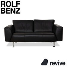 Rolf Benz 250 Leder Zweisitzer Schwarz Sofa Couch