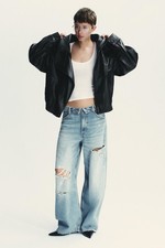 Zara Faux Jacke in Lederoptik