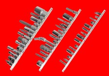 3 x Aufsteckschiene Steckschiene Nußhalter 1/4" 3/8" 1/2" für je 15x Stecknüsse