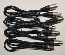 4x XLR Kabel 3pol 1,20m sw Metall Stecker  Lichtsteuerung Mikrofonkabel
