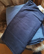 Winter-Flanell-Bettwäschegarnitur, 135x200, dunkelblau/hellblau