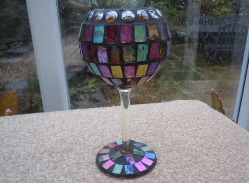 Vintage kerzenhalter buntglas - kerzenhalter,