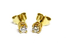 Klassische 585 Gold Solitär Ohrstecker mit Brillanten (zus. 0.15 ct)