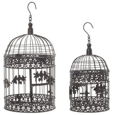 Deko-Vogelkäfig braun rund