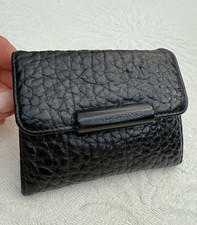 Schöne MANDARINA DUCK Geldbörse Portemonnaie 10,5x 8,5x2,5cm schwarz Leder Kroko