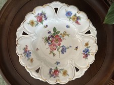 Johann Seltmann Vohenstrauß –große Porzellanschale ca. 30 cm –Streublumen / Gold