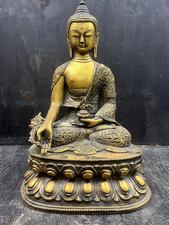 alte Tibet Bronze vergoldet Shakyamuni Amitabha Buddha Statue China Ende 20.Jh.