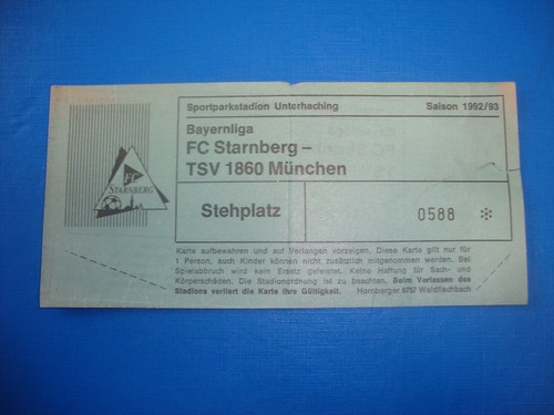 Ticket starnberg tsv - 92/93, fc