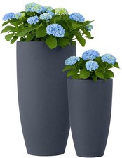2er Set Pflanzkübel rund in Steinoptik Blumenkübel wetterbeständig frostsicher
