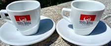2  Kaffee - Tassen / Doppel- Espressotassen ( 180 ml )   TESTA  ROSSA ,   Caffe